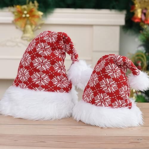 סנטה כובע חג המולד מסיבת תלבושות חג המולד כובע למבוגרים נשים גברים רך קטיפה סנטה קלאוס כובע