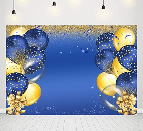 כחול וזהב בלוני יום הולדת רקע גברים נשים כחול זהב בלוני גליטר בוקה כתמים צילום רקע קישוטי תינוק למבוגרים