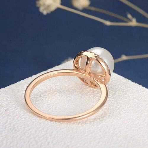 בציר נשים לבן פרל 925 כסף חתונת אירוסין הצעת טבעת גודל 6-10