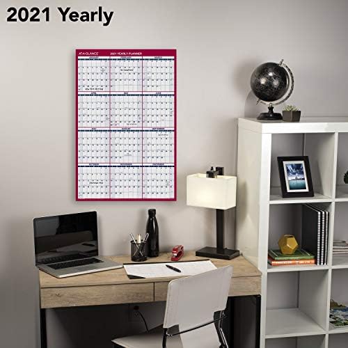 2021 לוח שנה מחיקה, מתכנן מחיקה יבש על ידי AT-A-Glance, 36 x 24, גדול, אנכי/אופקי, הפיך