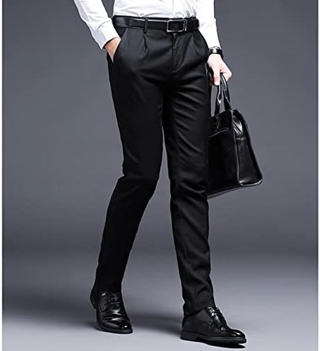 Maiyifu-GJ לגברים מסוגננים דקים מתאימים מכנס קלאסי קלאסי חליפה מזדמנת מכנסיים קמטים קמטים עמידים בפני קמטים