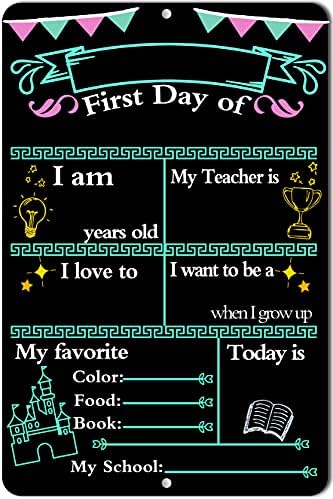 היום הראשון של שלט לוח בית הספר, היום הראשון של לוח הגן לילדים, בנות ובנים, היום הראשון שלי חזרה לסגנון