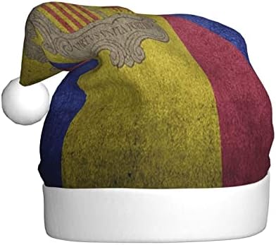 רטרו אנדורה דגל מצחיק מבוגרים קטיפה סנטה כובע חג המולד כובע לנשים & מגבר; גברים חג המולד חג כובע