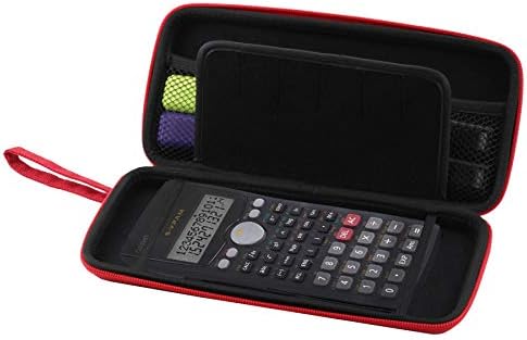 מחשבון גרפיקה של Navitech Red Case/Cover Case עם כיס אחסון תואם ל- Casio FX-CP400