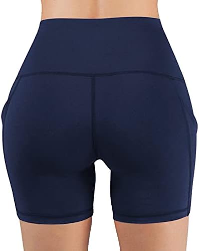 Miashui חתוך מכנסי יוגה קצרים לנשים מותניים גבוהים לכיסי יוגה מכנסיים קצרים