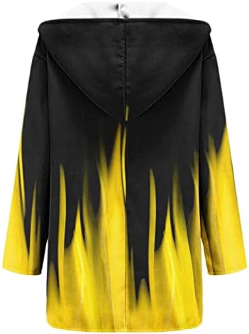מעיל חם של נשים חמות דפוסי רטרו מעובים על כפתור הדפסת שרוול ארוך שרוול ארוך פתוח חולצות מעיל דש קרדיגן