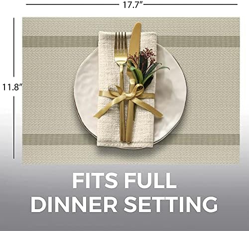 עוד שולחן אוכל עיצוב שולחן אוכל, מחצלות שולחן ויניל PVC עמידות לרחיץ חום לחדר אוכל ומטבח, אנטי