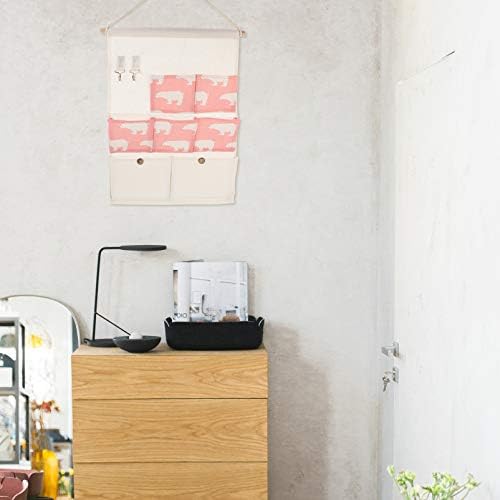 אחסון מדפי חנות שקיות ארון תליית אחסון תיק פשתן כותנה בד מעל את דלת ארגונית שקיות עבור שינה אמבטיה 7 כיס אחסון