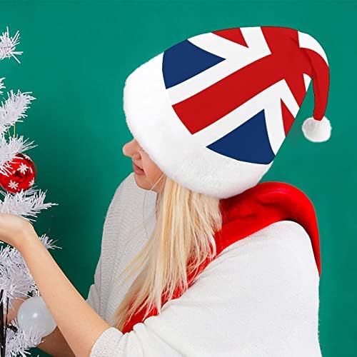 בריטי דגל חג המולד כובע רך קטיפה סנטה כובע מצחיק כפה עבור חג המולד לשנה חדשה חגיגי מפלגה