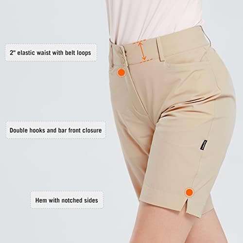 מכנסי גולף לנשים קצרים 9 ברמודה אורך ברך ארוך ארוך עם כיסים עם בגדי גולף לנשים