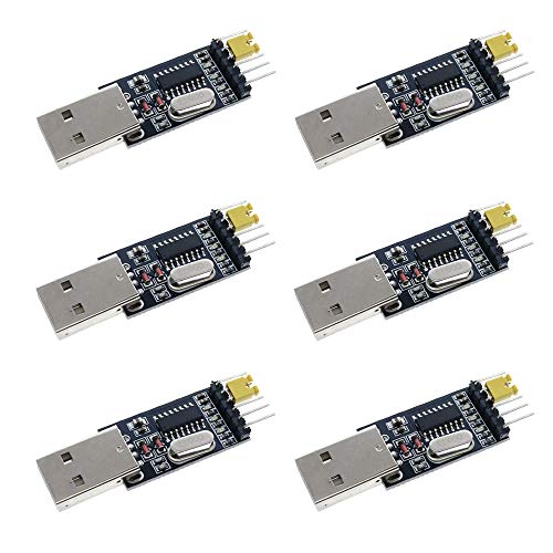 Treedix 6PCS CH340G USB ל- TTL מודול יציאה סדרתי עם לוח מהבהב שדרוג STC