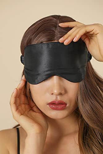 Cloversilk 30 Momme Silk Mask Mask Mask, Top Dray 7A Migberry Sill מסכת שינה עם רצועה