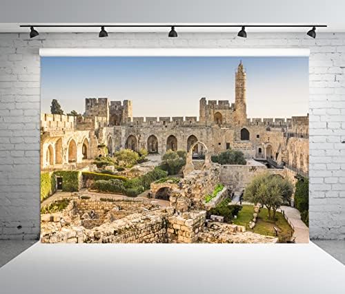 בלקו 10 על 8 רגל בד העיר העתיקה ירושלים רקע ישראל מגדל דוד רקע דוד מגדל חורבות עתיקות אתרים היסטוריים רקע