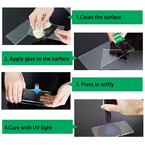 Riverruns מליטה וריתוך דבק דבק סופר UV דבק פלסטיק, זכוכית ודבק UV מתכת עם אור עט היישום המגוונת ביותר