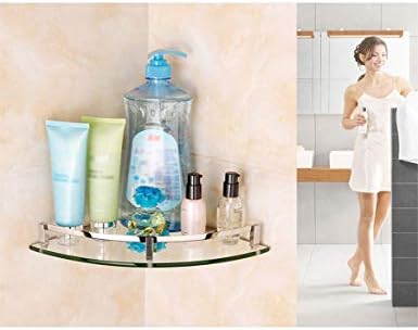 KMMK מדף אמבטיה בית ， מתלה מגבת ， מדף מקלחת נירוסטה מדף משולש מדפי זכוכית אמבטיה מתלה פינת שירותי