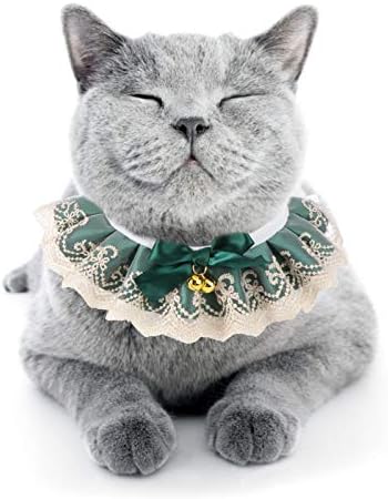 Kesyoo גור קטן צווארון חיית מחמד חתול תחרה צווארון עניבת חג חג המולד שרשרת שרשרת צוואר צוואר צוואר צוואר