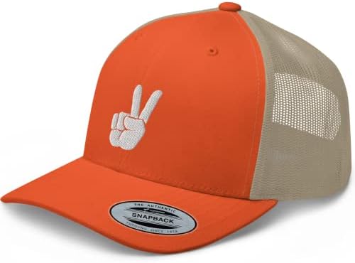 Rivemug Peace Premium Trucker HAT כובע רקום שלט שלום כובע Snapback רשת מתכוונן לגברים ונשים