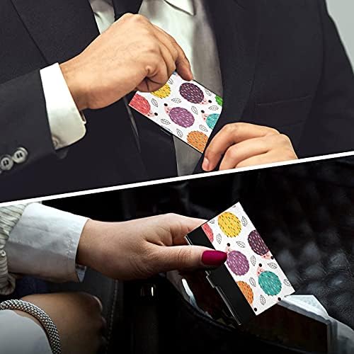 צבעוני קיפודים כרטיס ביקור מחזיק עבור נשים גברים כרטיס ביקור מחזיק מקרה עם עור כרתיד כרטיס מזהה כרטיס