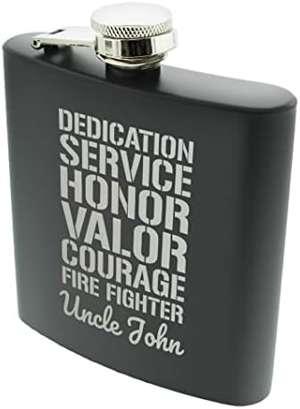 אש לוחם מתנות למבוגרים אישית מסירות שירות כבוד גבורה אומץ כבאי תכונות אישית 6 עוז נירוסטה בקבוקון שחור