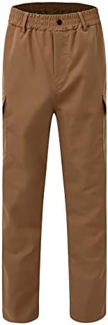 מכנסי מטען לגברים כותנה כותנה ארבע עונות אופנה פשוט בצבע מוצק אלסטי המותניים סופר מכנסיים מזדמנים מכנסי מטען