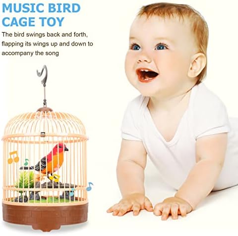 הנאבאס ילדים צעצועי ילדים ספורט צעצועי שירה ציוץ ציפור בכלוב קול הופעל מציאותי תוכי כלוב ציפורים