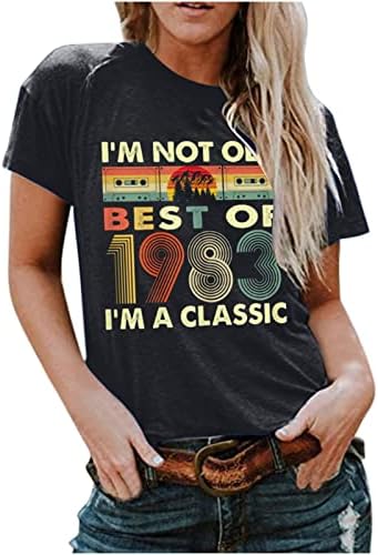 אני לא ישן אני קלאסי בציר 1983 40 יום הולדת מתנות חולצה גברים נשים חולצה מכתב הדפסת קיץ חולצות חולצות