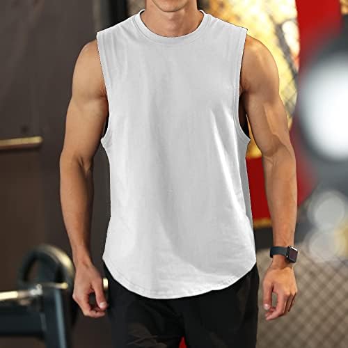 אימון לגברים פיתוח גופיות גופיות גופיות אימון אתלט חולצות כושר אפוד כותנה חתוך חולצת טריקו לשרירים ללא שרוולים