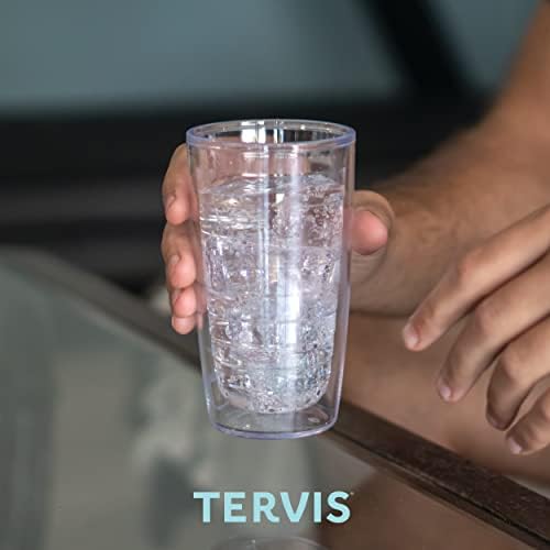 TERVIS תוצרת ארהב כפולה מוקפת כפולה של נאסא כוס כוס מבודד שומר על שתייה קרה וחמה, 16oz, תג רטרו