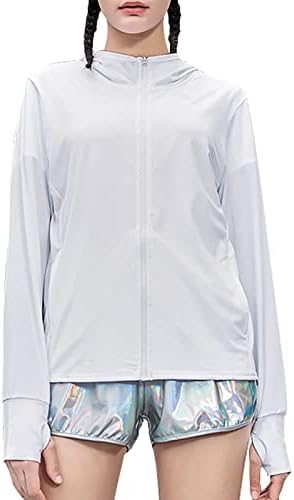 כוכבי המאה נשים UPF 50+ שרוול ארוך UV הגנה מפני בגדים בגדים טיולים חולצת שמש חולצת קפוצ'ון עם כיסים