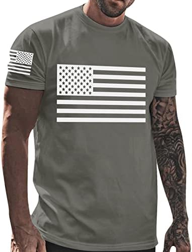 חולצות T פטריוטיות של Ruiruilico לגברים 4 ביולי אמריקה דגל הקיץ הקיץ שרוול קצר צמרות צמרות טי