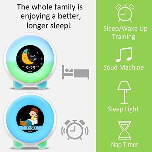 Zoopond - שעון מעורר של תצוגה ניידת בצבע מלא לילדים, שעון מעורר לילדים, אור ליל ילדים, בסדר