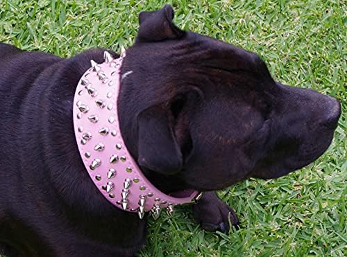מסמרות משובצות צווארון כלבים עור פו מתכווננת מתכווננת לכלבים גדולים בינוניים צווארונים כבדים חומים