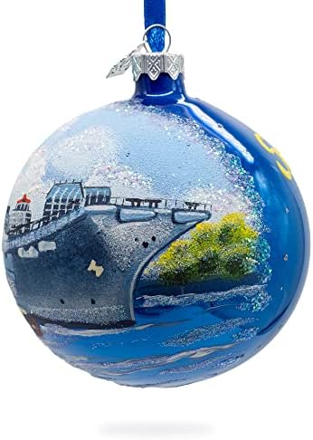 מוזיאון USS Midway, סן דייגו, קליפורניה, ארהב כדור זכוכית קישוט חג המולד 4 אינץ '