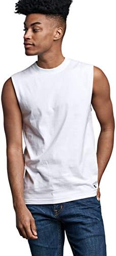חולצת טריקו לשרירים ללא שרוולים של ראסל אתלטי כותנה משקל אמצע משקל