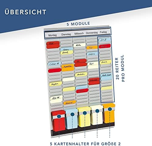 פרנקן PV1 מתכנן משרדי T-Card עם כותרות גרמניות 31.5 x 49 סמ 20 פריטים