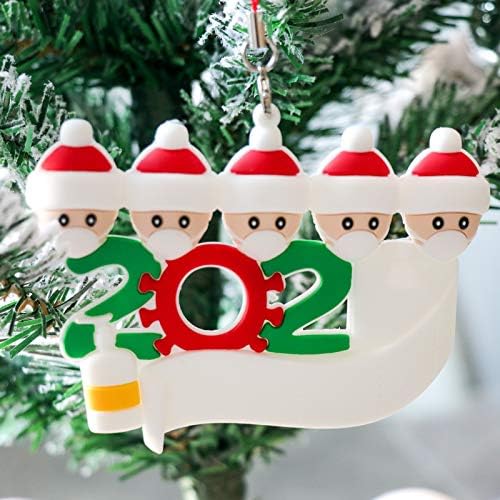 2021 חג המולד עץ קישוט ערכת עם מסכה, אישית שם עשה זאת בעצמך תליית תליון אביזרי מתנת משפחה קישוטי חג המולד
