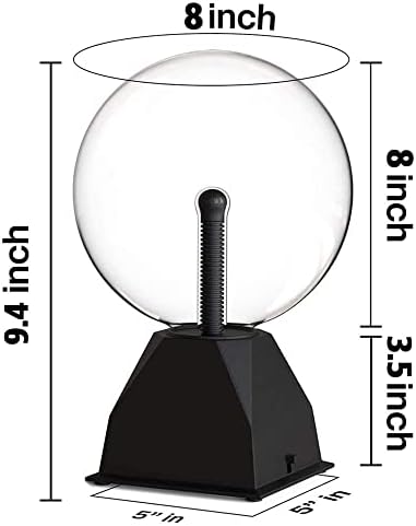 MCOPLUS כדור פלזמה 8 אינץ ', מנורת פלזמה/אור, כדור פלזמה חשמלי פלזמה כדור ברק, מגע ורגישים לצליל,