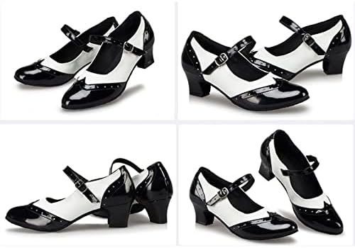 N/A Spring Spring Suluth Sulloce נעלי ריקוד סגורות בוהן סגורה נעלי ריקוד לטינית לבנות אמצע עקב