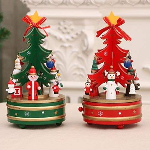 קופסת מוזיקה של Ylyajy קישוט חג המולד עץ חג המולד עץ עץ קופסא מוזיקה שנה חדשה מתנה לקישוט חג