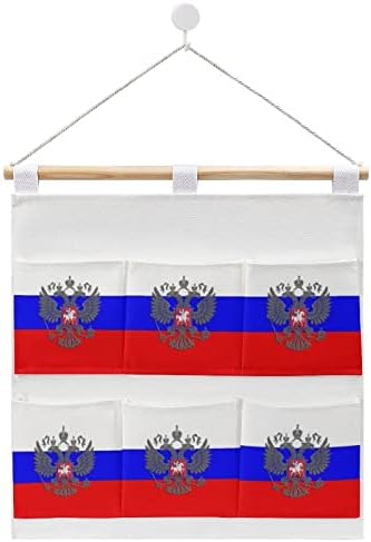 רוסית נשר סמל דגל קיר ארון תליית אחסון תיק 6 כיסים פשתן כותנה מעל את דלת ארגונית שקיות לחדר