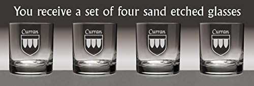 Curran מעיל זרועות אירי משקפי כוס - סט של 4