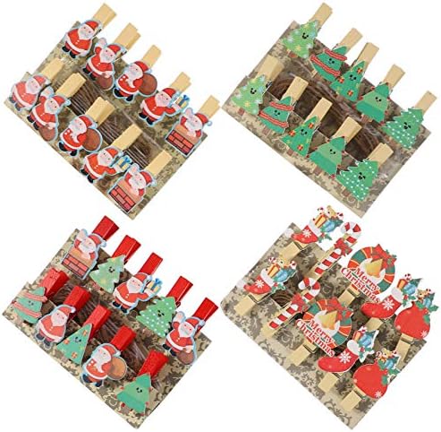 תמונות קיסנגל סנטה 40 יחידות קליפ צילום חג המולד קליפ מלאכת נייר מעץ דקורטיביים כביסה חג המולד