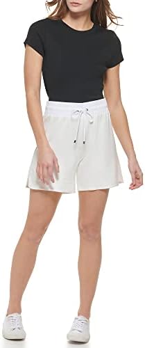 קלווין קליין ספורט -ספורט מכנסיים קצרים בגדי ספורט לנשים הוא טרי צרפתי שטוף נוח מותן אלסטי קל משקל קל, לבן