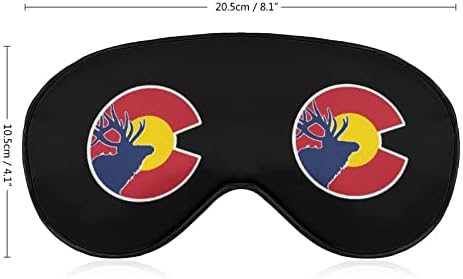 דגל מדינת קולורדו איילים מסכת עיניים רכה אפקטיבית מסכת שינה נוחות כיסוי עיניים עם רצועה מתכווננת אלסטית