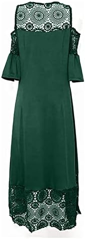 פוביגו שושבינה שמלות, פעמון שרוול בתוספת גודל טוניקת שמלה לנשים אופנה עבודת אביב סירת צוואר שלג מוצק