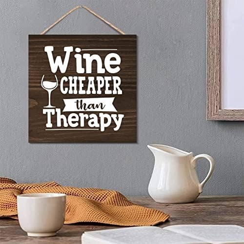 יין זול יותר מטיפול תלוי שלט עץ ציטוט יין כפרי ציטוטים שלט לוחית עץ לחווה בית מגורים חדר שינה קיר קיר