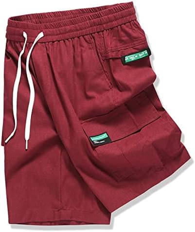 Hehoah Mens Mens מזדמן המותניים המותניים מכנסיים קצרים משיכת מכנסיים רגועים בכושר חיצוני Multi Pocket