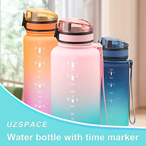 בקבוק מי ספורט של Uzspace, 17oz/26oz/32oz/50oz הוכחת דליפה ו- BPA טריטאן חינם בקבוקי מים לשימוש