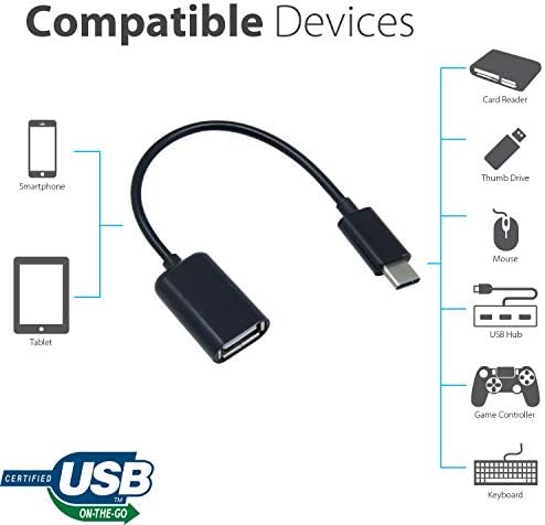 עובד מתאם OTG USB-C 3.0 עבור Samsung Galaxy Tab A8 10.5 לפונקציות מהירות, מאומתות, מרובות שימוש, כמו מקלדת, כונני