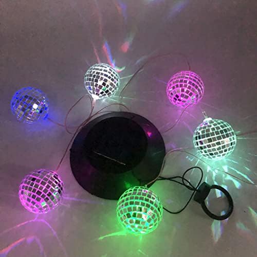 חיצוני שמש פסיפס כדור רוח פעמון אור, 6 נוריות צבעוני פסיפס כדור גן דקורטיבי אור הסביבה עבור גן שביל
